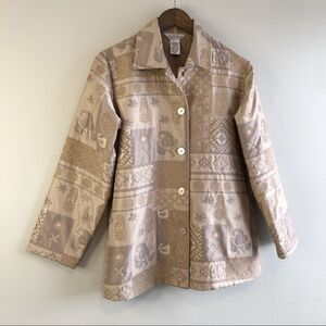 Northern Reflections Vintage Button Down Oversized Jacket Coat Sweater Tan